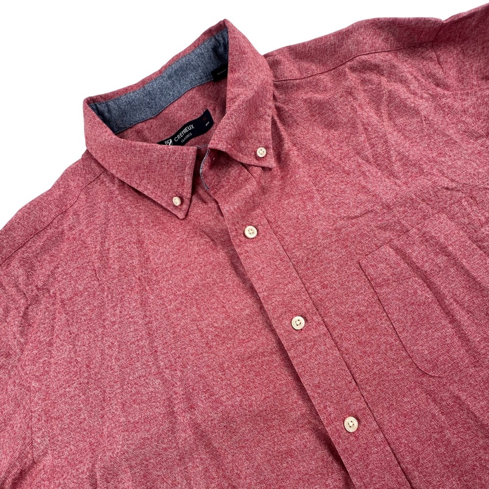 Cremieux Mens XL Button Down Shirt Red Long Sleeve Cotton Classics Extra Large